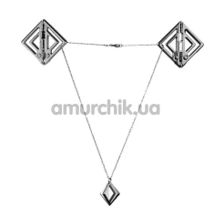 Зажимы для сосков Lockink Adjustable Metal Nipple Clamps with Light Pendant, серые - Фото №1