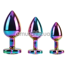 Набір анальних пробок Matrix Mont Rainbow Heart Butt Plug Set, різнокольоровий - Фото №1