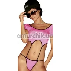 Комплект Hustler Set рожевий: топ + трусики-стрінги (модель HU32329) - Фото №1