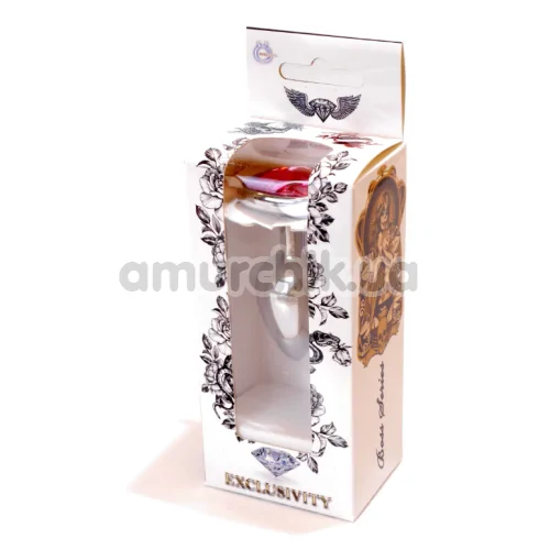 Анальна пробка з рожевим кристалом Exclusivity Jewellery Silver Heart Plug, срібна