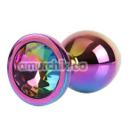 Анальная пробка с радужным кристаллом Matrix Mont Rainbow Gem Butt Plug S, радужная - Фото №1