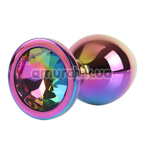 Анальная пробка с радужным кристаллом Matrix Mont Rainbow Gem Butt Plug S, радужная - Фото №1