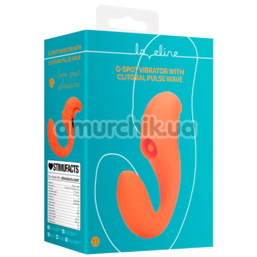 Вібратор з пульсацією Loveline G-Spot Vibrator With Clitoral Pulse Wave, помаранчевий