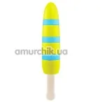 Вибратор Popsicle полосатый, желто-голубой - Фото №1