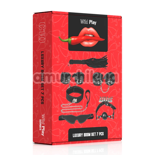 Бондажный набор Wild Play Luxury BDSM Set 7 Pcs С10, черный