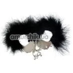 Наручники Adrien Lastic Menottes Metal Handcuffs With Feather, черные - Фото №1