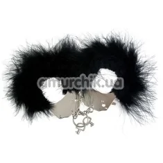 Наручники Adrien Lastic Menottes Metal Handcuffs With Feather, чорні - Фото №1