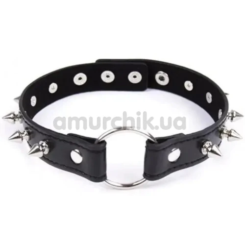 Ошейник DS Fetish Collar With Metal Spikes с металлическими шипами, черный - Фото №1