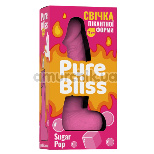Свічка у вигляді пеніса Pure Bliss Big Sugar Pop - жуйка, рожева