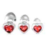 Набор анальных пробок с красным кристаллом Booty Sparks Red Heart Gem Glass Anal Plug Set, прозрачный - Фото №2