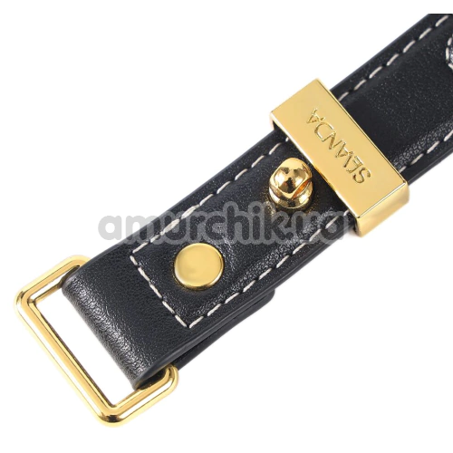 Ошейник с поводком Lockink Sevanda Love Heart Butterfly Leather Collar, черный