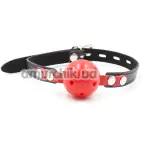 Кляп DS Fetish Locking Plastic Ball Gag M, червоно-чорний - Фото №1