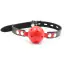 Кляп DS Fetish Locking Plastic Ball Gag M, красно-черный - Фото №1