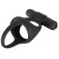 Віброкільце Black Velvets Silicone Cock & Ball Ring + Vibe, чорне - Фото №2