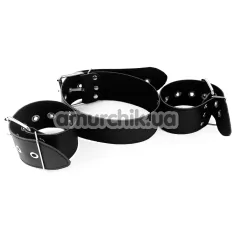 Нашийник із фіксаторами для рук Art of Sex Bondage Collar And Handcuffs, чорний - Фото №1