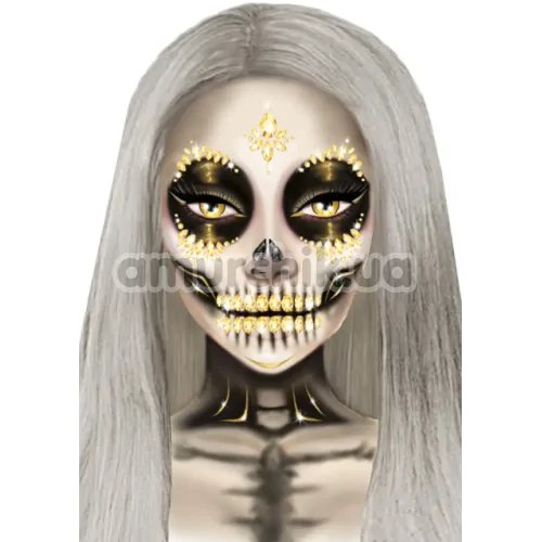Прикраса для обличчя Leg Avenue Sugar Skull Adhesive Face Jewels Sticker, золота