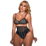 Комплект Star Night Luxury Rhinestone Lingerie Set, чорний: бюстгальтер + трусики-стрінги + корсет - Фото №5