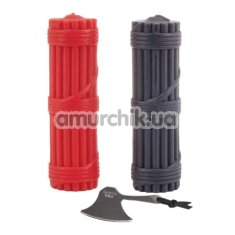 Набір із 2 свічок і скребка Lockink Fetish Drip Candles Set of 2, червоно-чорний - Фото №1
