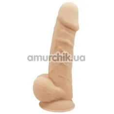 Фаллоимитатор Real Love Premium Silicone Dildo 8.5 с мошонкой, телесный - Фото №1