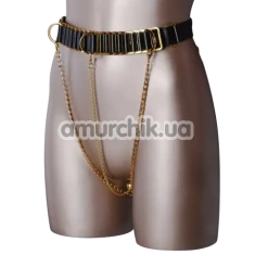 Пояс с цепочками и вагинальным шариком Upko Indulge In The Restraints Collection, черный - Фото №1