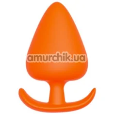 Анальная пробка Bootyful Silicone Plug With T-Handle 4.2 см, оранжевая - Фото №1