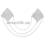 Украшения для сосков Cottelli Accessoires Nipple Stickers Square, серебряные - Фото №1