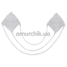 Украшения для сосков Cottelli Accessoires Nipple Stickers Square, серебряные - Фото №1