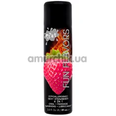 Массажно-оральный лубрикант с согревающим эффектом Wet Fun Flavors 4-in-1 Sexy Strawberry, 89 мл - Фото №1