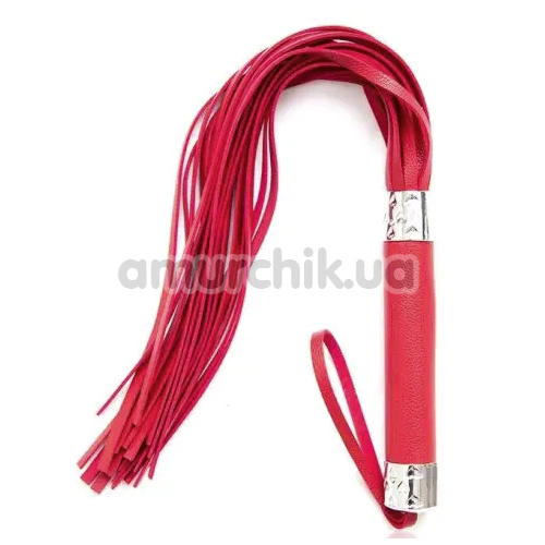 Флоггер DS Fetish Flogger Metal Heart, красный