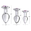 Набор анальных пробок с розовым кристаллом Booty Sparks Pink Gem Glass Anal Plug Set, прозрачный - Фото №3