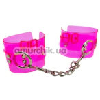 Фиксаторы для рук DS Fetish Handcuffs Transparent, розовые - Фото №1