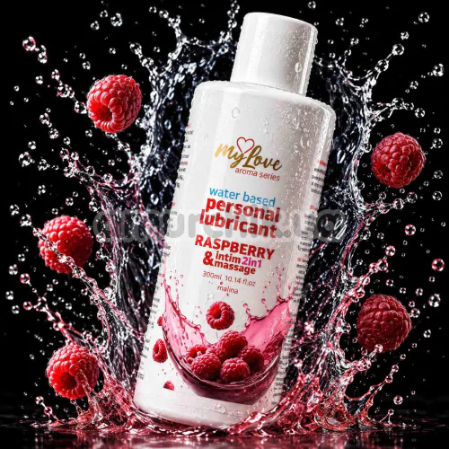 Массажный лубрикант MyLove Aroma Series Personal Lubricant 2in1 Raspberry - малина, 300 мл