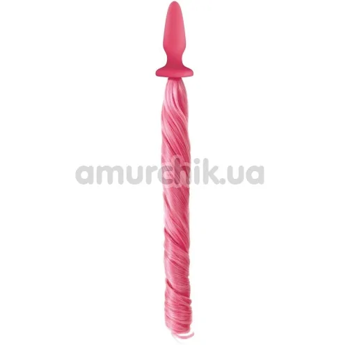 Анальна пробка з рожевим хвостом Unicorn Tails Pastel, рожева