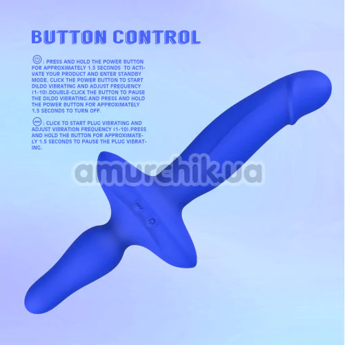 Вибратор с анальной пробкой Kissen Ritter, синий