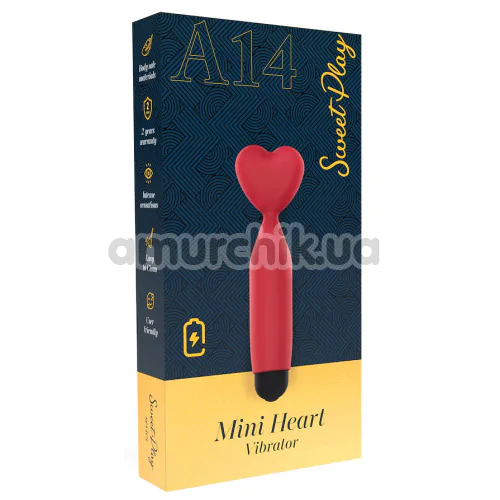 Клиторальный вибратор Sweet Play Mini Heart Vibrator A14, красный