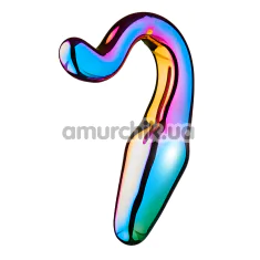 Анальна пробка Glamour Glass Sleek Anal Tail Plug, мультикольорова - Фото №1