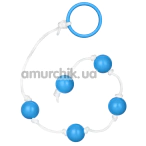 Анальные шарики Pleasure Anal Beads Small, голубые - Фото №1