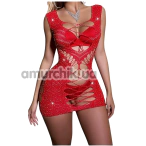 Сукня Star Night Wild Fishnet Sparkle Mini Dress, червона - Фото №1