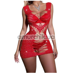 Платье Star Night Wild Fishnet Sparkle Mini Dress, красное - Фото №1