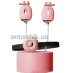Затискачі на соски з нашийником Qingnan No.2 Vibrating Nipple Clamps And Choker Set, рожеві - Фото №1