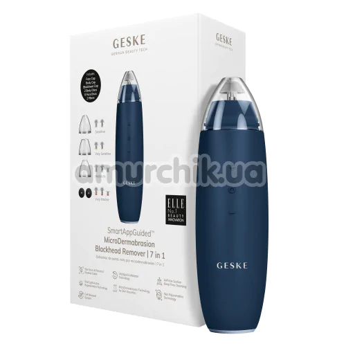 Микродермабразионное устройство для удаления черных точек Geske MicroDermabrasion Blackhead Remover 7 in 1, синее