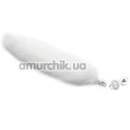 Анальна пробка з хвостом лисиці DS Fetish Anal Plug Faux Fur Fox Tail знімна, біла - Фото №1