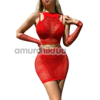 Комплект Star Night Mesh Set, червоний: топ + спідниця - Фото №1