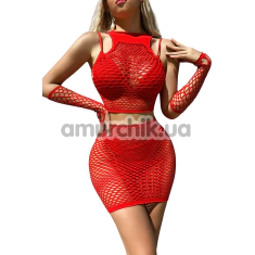 Комплект Star Night Mesh Set, красный: топ + юбка - Фото №1