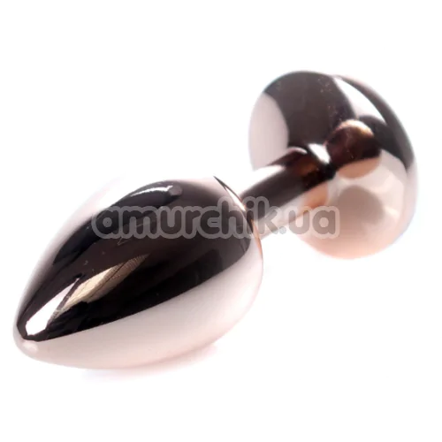 Анальна пробка з чорним кристалом Exclusivity Jewellery Red Gold Plug, золота