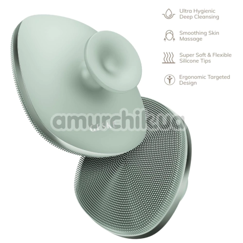 Щетка для тела Geske Body Brush 4 in 1 Suction Mount Metal, зеленая