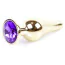 Анальна пробка з фіолетовим кристалом Exclusivity Jewellery Gold Plug Long, золота - Фото №1