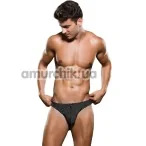 Труси чоловічі Envy Thong With Pinstripe, чорні - Фото №1