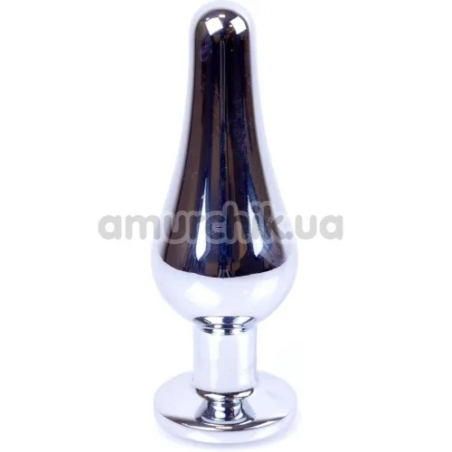 Анальна пробка з фіолетовим кристалом Exclusivity Jewellery Silver Plug Long, срібна