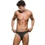 Трусы мужские Envy Thong With Pinstripe, черные - Фото №1